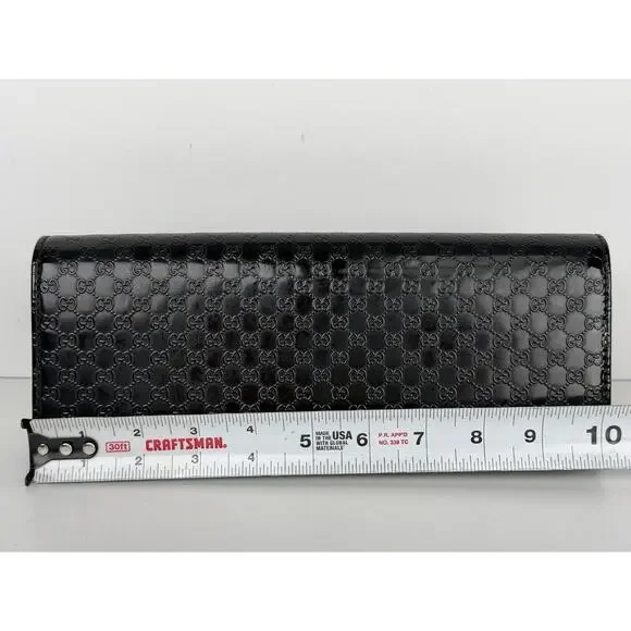 Gucci Broadway Clutch Small in Black Embossed Microguccissima Patent Leather S05 - Picture 14 of 16